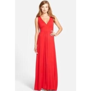 Loveappella Women's Sleeveless V-Neck Jersey Maxi Length Dress Size Small